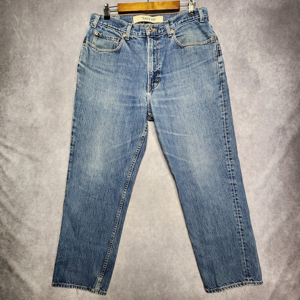 Gap Easy Fit Mens Light Wash Straight Leg Denim Jeans 36x29 Fits 34x29 Vintage